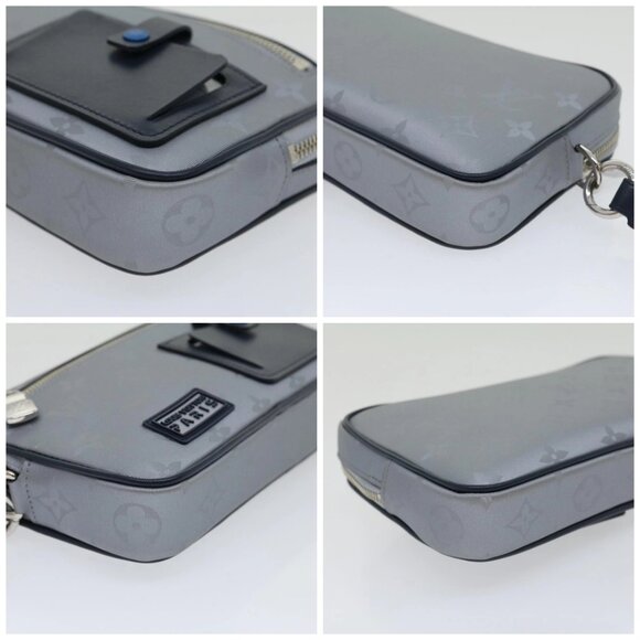 LOUIS VUITTON Monogram satellite alpha Clutch Bag Silver M44171 LV Auth 29977A - Picture 14 of 16